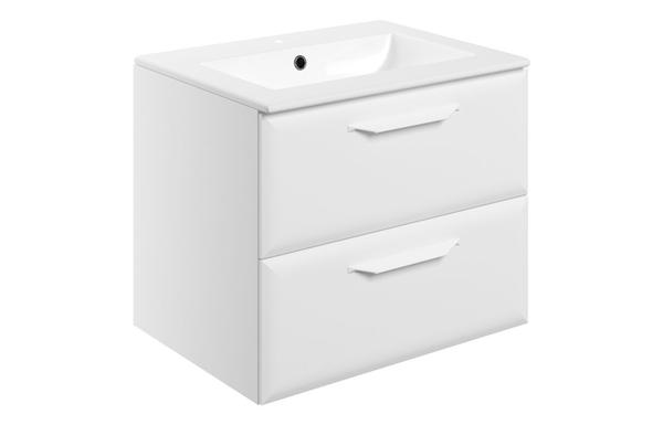 Stafford 615mm Wall Hung 2 Drawer Basin Unit w/1TH Basin - Matt White